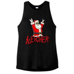 Sleigher Funny Christmas Heavy Metal Music Gifts Ladies PosiCharge Tri-Blend Wicking Tank