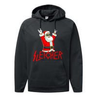 Sleigher Funny Christmas Heavy Metal Music Gifts Performance Fleece Hoodie