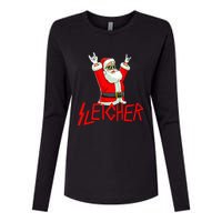 Sleigher Funny Christmas Heavy Metal Music Gifts Womens Cotton Relaxed Long Sleeve T-Shirt