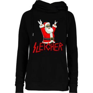 Sleigher Funny Christmas Heavy Metal Music Gifts Womens Funnel Neck Pullover Hood