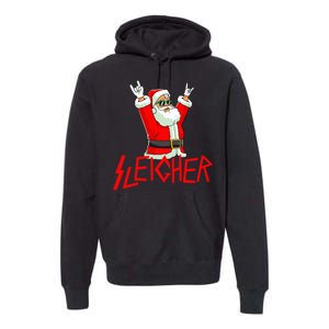 Sleigher Funny Christmas Heavy Metal Music Gifts Premium Hoodie