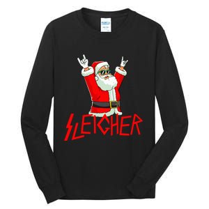 Sleigher Funny Christmas Heavy Metal Music Gifts Tall Long Sleeve T-Shirt