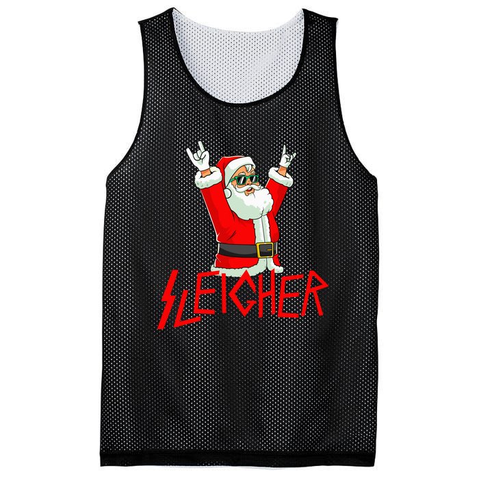 Sleigher Funny Christmas Heavy Metal Music Gifts Mesh Reversible Basketball Jersey Tank