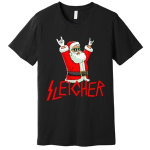 Sleigher Funny Christmas Heavy Metal Music Gifts Premium T-Shirt