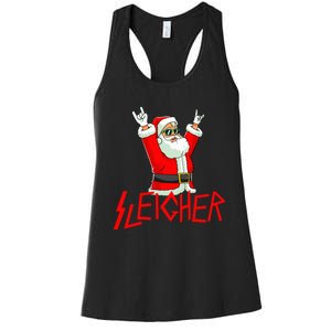 Sleigher Funny Christmas Heavy Metal Music Gifts Women's Racerback Tank