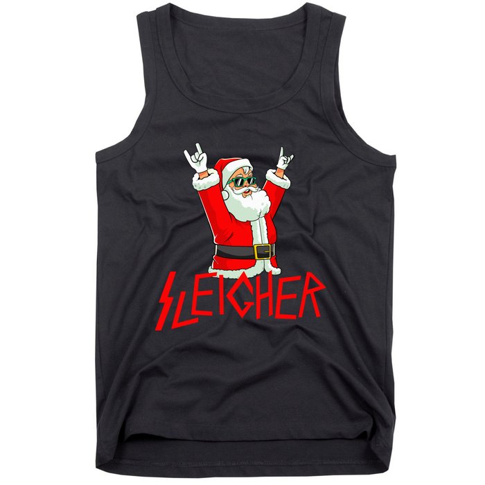 Sleigher Funny Christmas Heavy Metal Music Gifts Tank Top