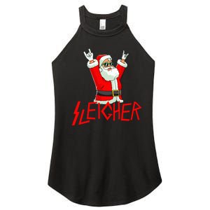 Sleigher Funny Christmas Heavy Metal Music Gifts Women's Perfect Tri Rocker Tank