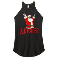 Sleigher Funny Christmas Heavy Metal Music Gifts Women's Perfect Tri Rocker Tank