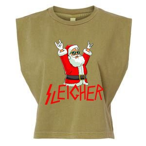 Sleigher Funny Christmas Heavy Metal Music Gifts Garment-Dyed Women's Muscle Tee