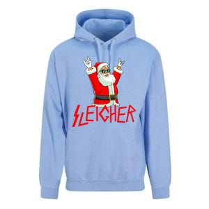 Sleigher Funny Christmas Heavy Metal Music Gifts Unisex Surf Hoodie