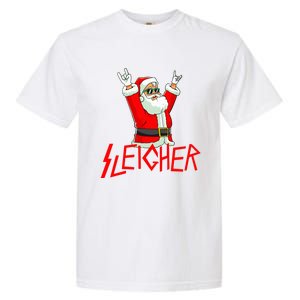 Sleigher Funny Christmas Heavy Metal Music Gifts Garment-Dyed Heavyweight T-Shirt