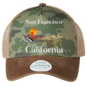 San Francisco California Cityscape Legacy Tie Dye Trucker Hat