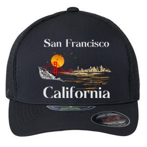 San Francisco California Cityscape Flexfit Unipanel Trucker Cap