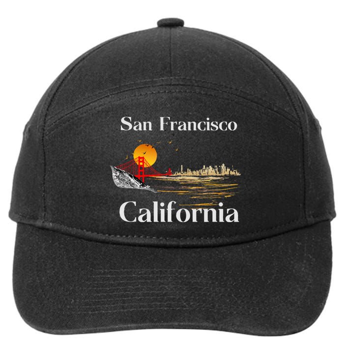 San Francisco California Cityscape 7-Panel Snapback Hat