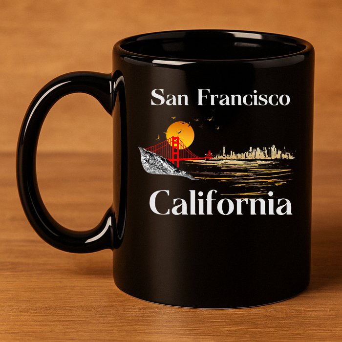 San Francisco California Cityscape 11oz C Handle Ceramic Mug