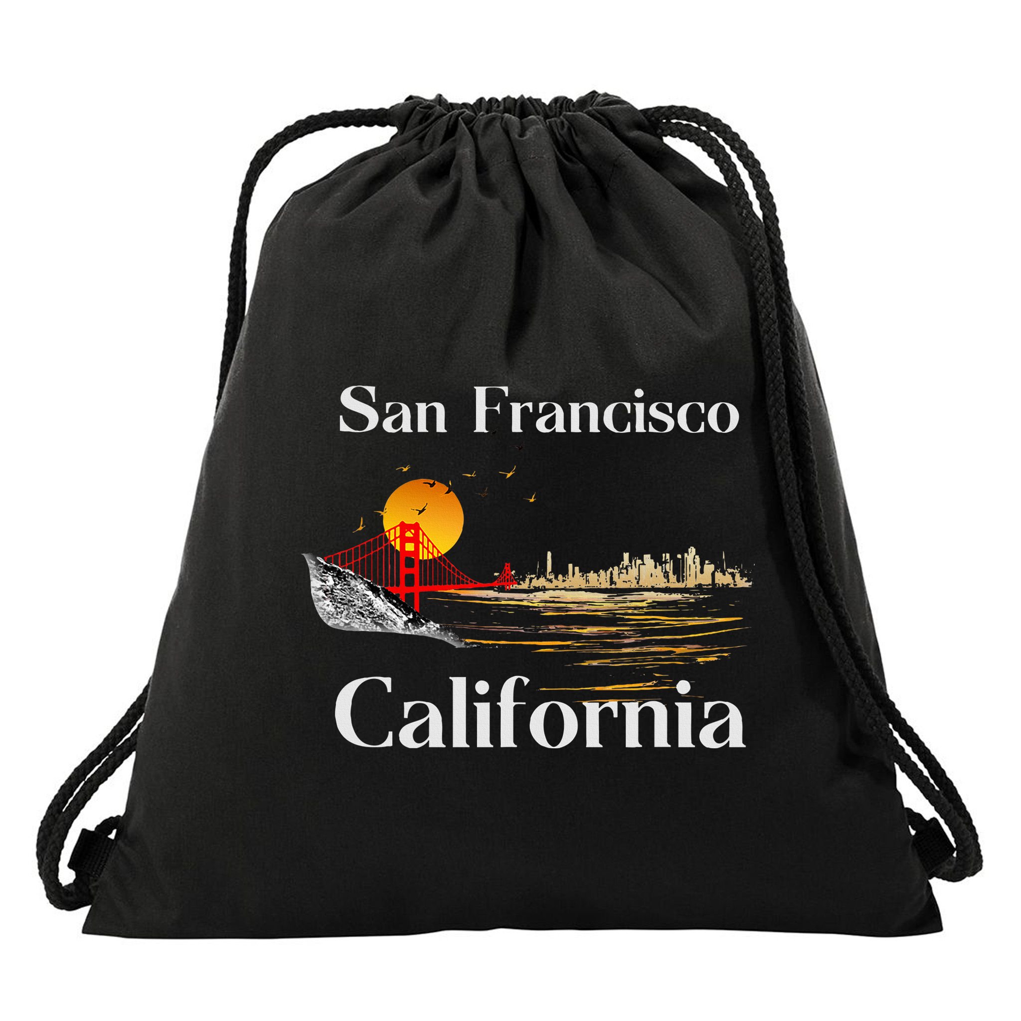 San Francisco California Cityscape Drawstring Bag