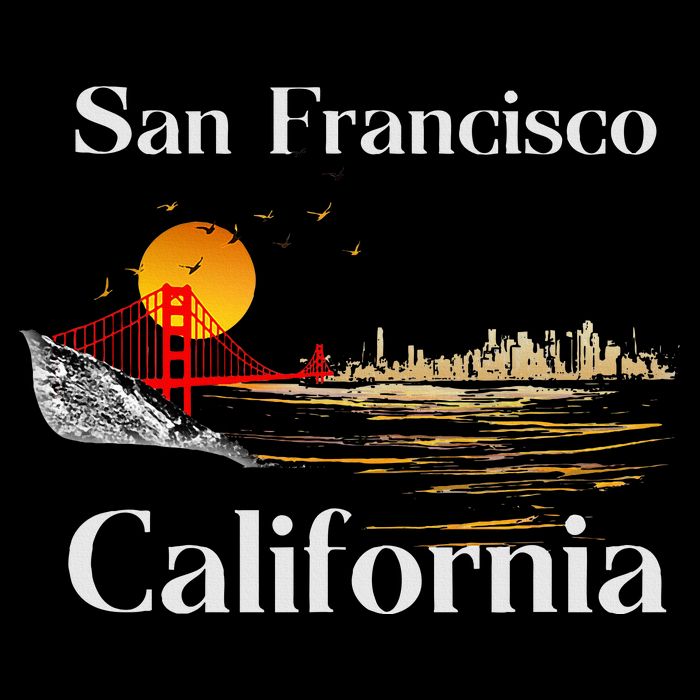 San Francisco California Cityscape Drawstring Bag
