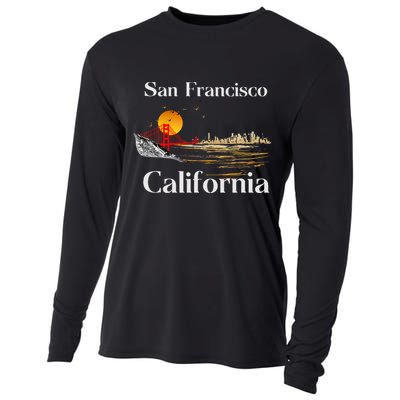 San Francisco California Cityscape Cooling Performance Long Sleeve Crew