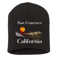 San Francisco California Cityscape Short Acrylic Beanie