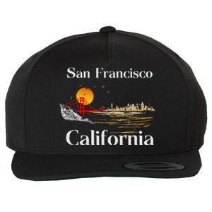 San Francisco California Cityscape Wool Snapback Cap