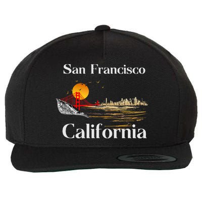 San Francisco California Cityscape Wool Snapback Cap