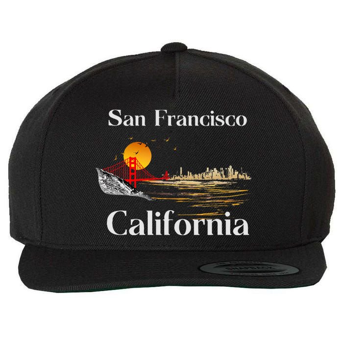 San Francisco California Cityscape Wool Snapback Cap