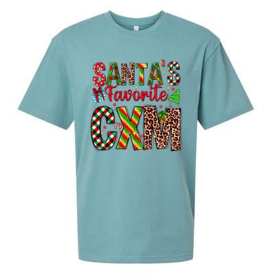 SantaS Favorite Cxm Nurse Buffalo Plaid Christmas Funny Gift Cute Gift Sueded Cloud Jersey T-Shirt