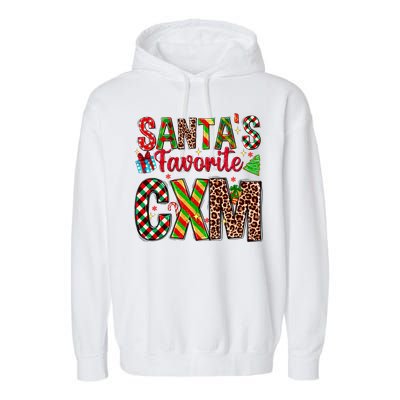 SantaS Favorite Cxm Nurse Buffalo Plaid Christmas Funny Gift Cute Gift Garment-Dyed Fleece Hoodie