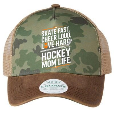 Skate Fast Cheer Loud Love Hard Hockey Mom Life Gift Legacy Tie Dye Trucker Hat