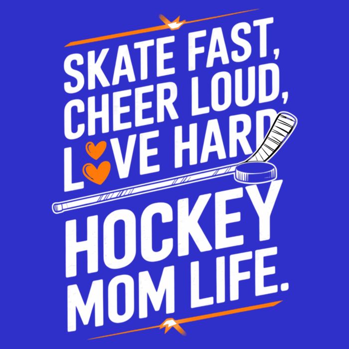 Skate Fast Cheer Loud Love Hard Hockey Mom Life Gift Button