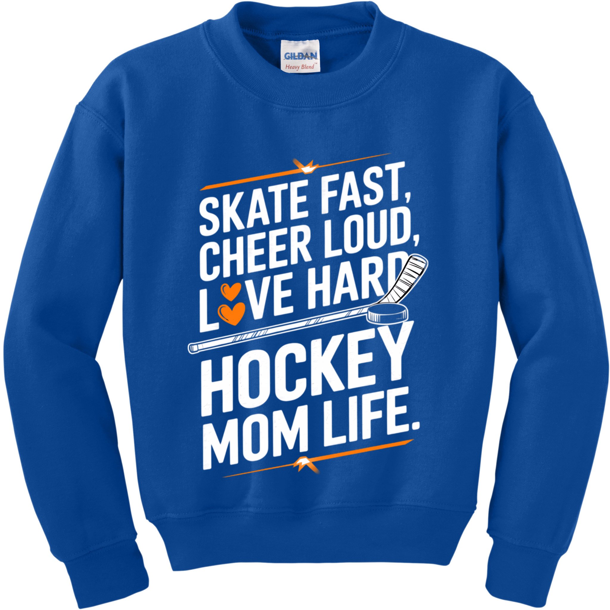 Skate Fast Cheer Loud Love Hard Hockey Mom Life Gift Kids Sweatshirt
