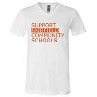 Support Fairfield Community Schools V-Neck T-Shirt