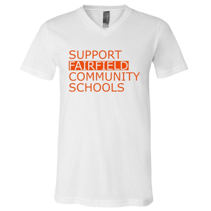 Support Fairfield Community Schools V-Neck T-Shirt