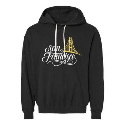 San Francisco California Golden Gate Bridge Vintage Garment-Dyed Fleece Hoodie