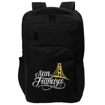 San Francisco California Golden Gate Bridge Vintage Impact Tech Backpack