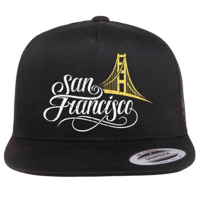 San Francisco California Golden Gate Bridge Vintage Flatbill Hat