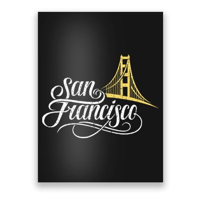 San Francisco California Golden Gate Bridge Vintage Poster