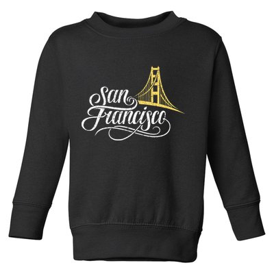 San Francisco California Golden Gate Bridge Vintage Toddler Sweatshirt