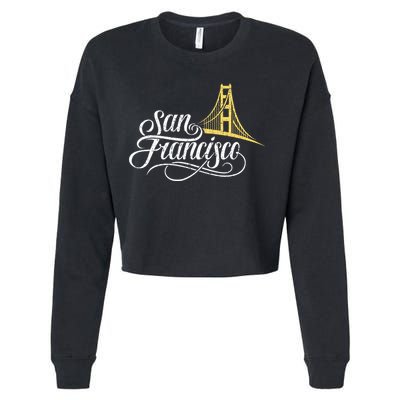 San Francisco California Golden Gate Bridge Vintage Cropped Pullover Crew
