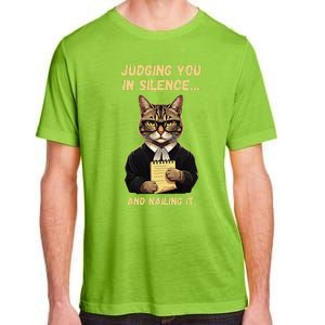 Sarcastic Funny Cat Judging You In Silence And Nailing It Adult ChromaSoft Performance T-Shirt