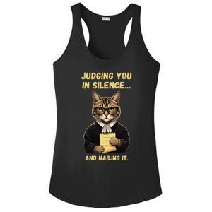 Sarcastic Funny Cat Judging You In Silence And Nailing It Ladies PosiCharge Competitor Racerback Tank