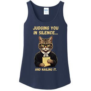 Sarcastic Funny Cat Judging You In Silence And Nailing It Ladies Essential Tank