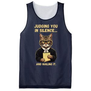 Sarcastic Funny Cat Judging You In Silence And Nailing It Mesh Reversible Basketball Jersey Tank