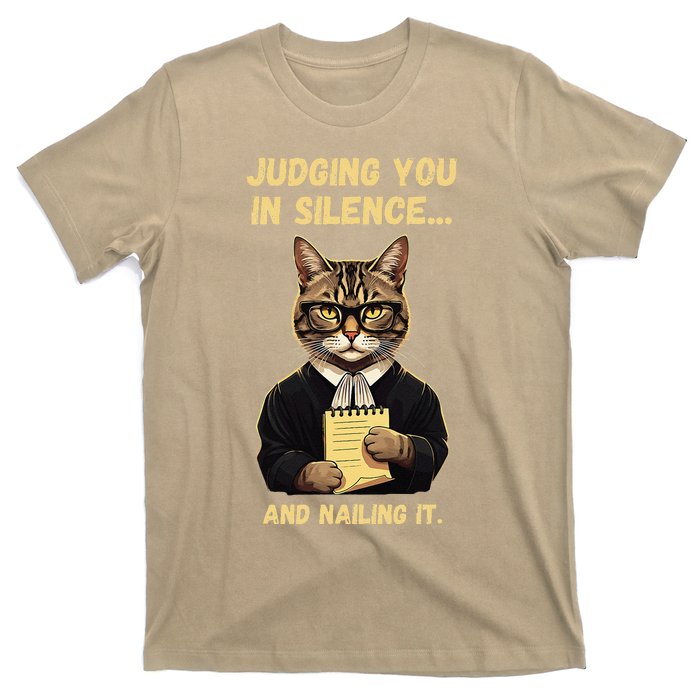 Sarcastic Funny Cat Judging You In Silence And Nailing It T-Shirt