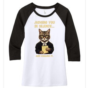 Sarcastic Funny Cat Judging You In Silence And Nailing It Women's Tri-Blend 3/4-Sleeve Raglan Shirt