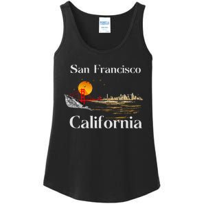 San Francisco California Cityscape Ladies Essential Tank