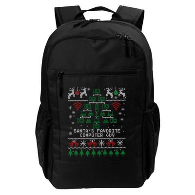 SantaS Favorite Computer Guy Tech Support Ugly Christmas Gift Daily Commute Backpack