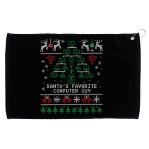 SantaS Favorite Computer Guy Tech Support Ugly Christmas Gift Grommeted Golf Towel