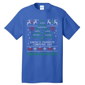 SantaS Favorite Computer Guy Tech Support Ugly Christmas Gift Tall T-Shirt