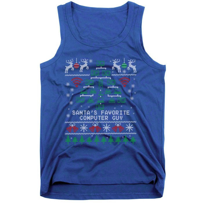 SantaS Favorite Computer Guy Tech Support Ugly Christmas Gift Tank Top